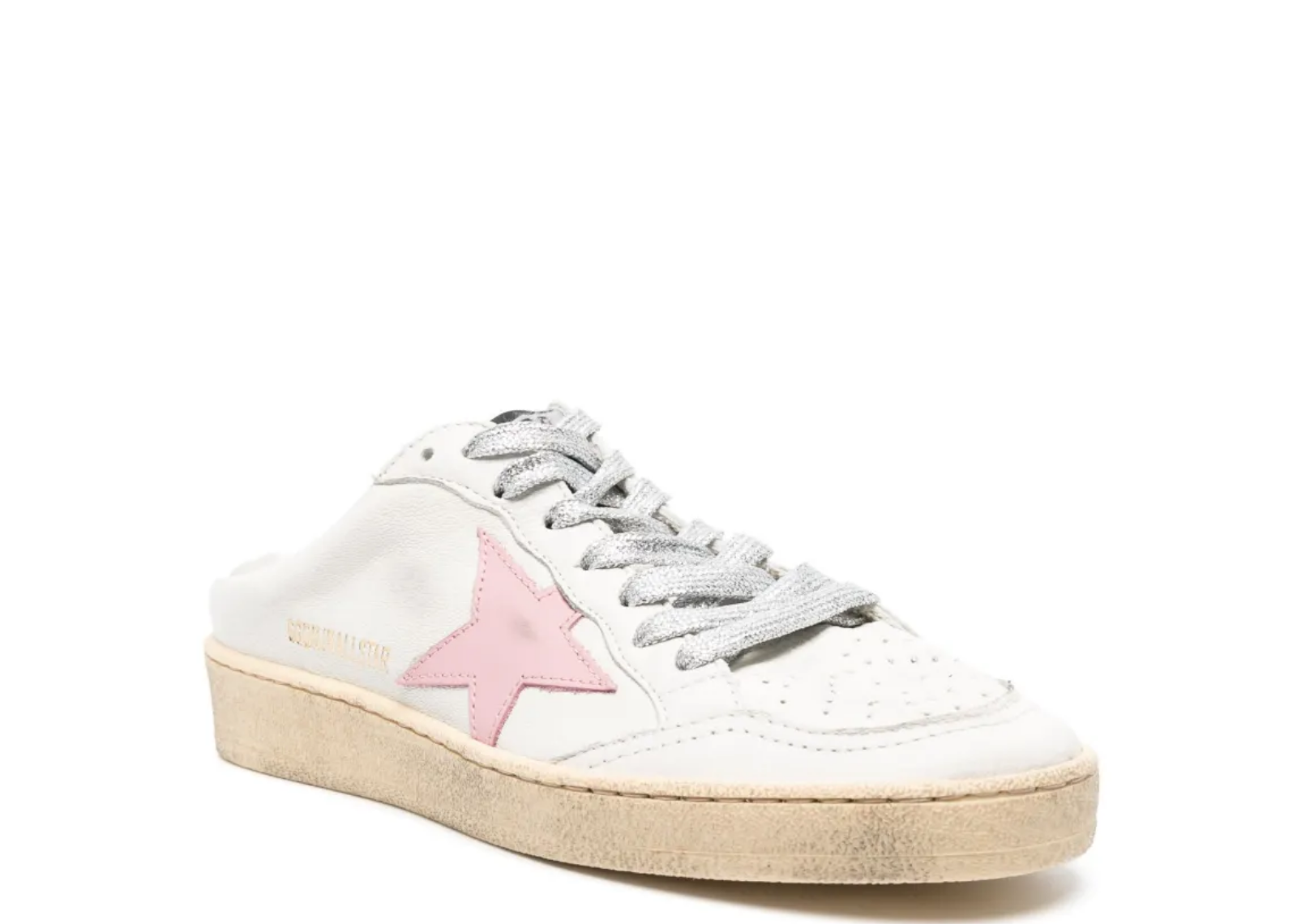 golden goose ball star sabot white nappa old rose leather star w 2 1