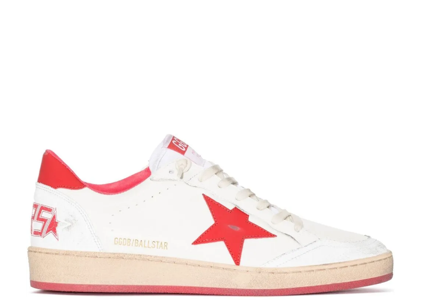 golden goose ball star white leather red star red heel tab w 1 1