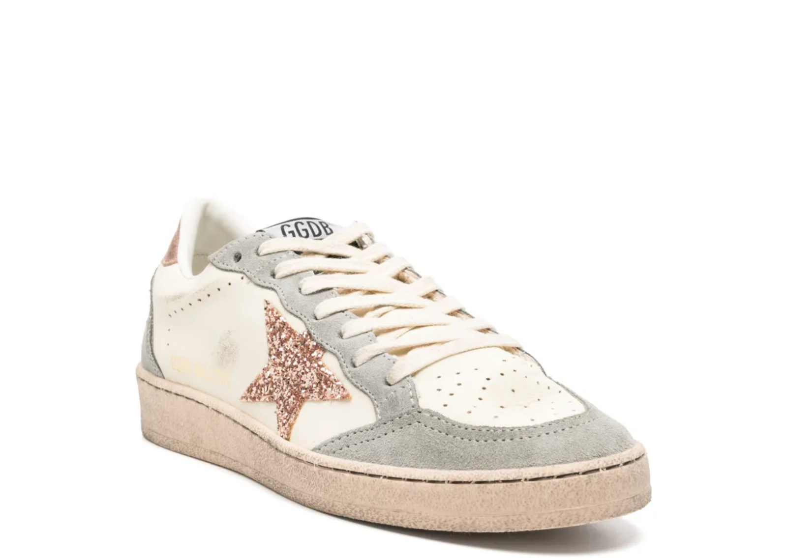 golden goose ball star white nappa glitter star metallic silver heel tab w 2 1