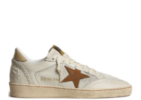 golden goose ball star white nappa mesh tobacco nubuck star beige heel tab w 1 1
