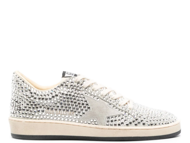 golden goose ball star white swarovski gray suede star w 1 1