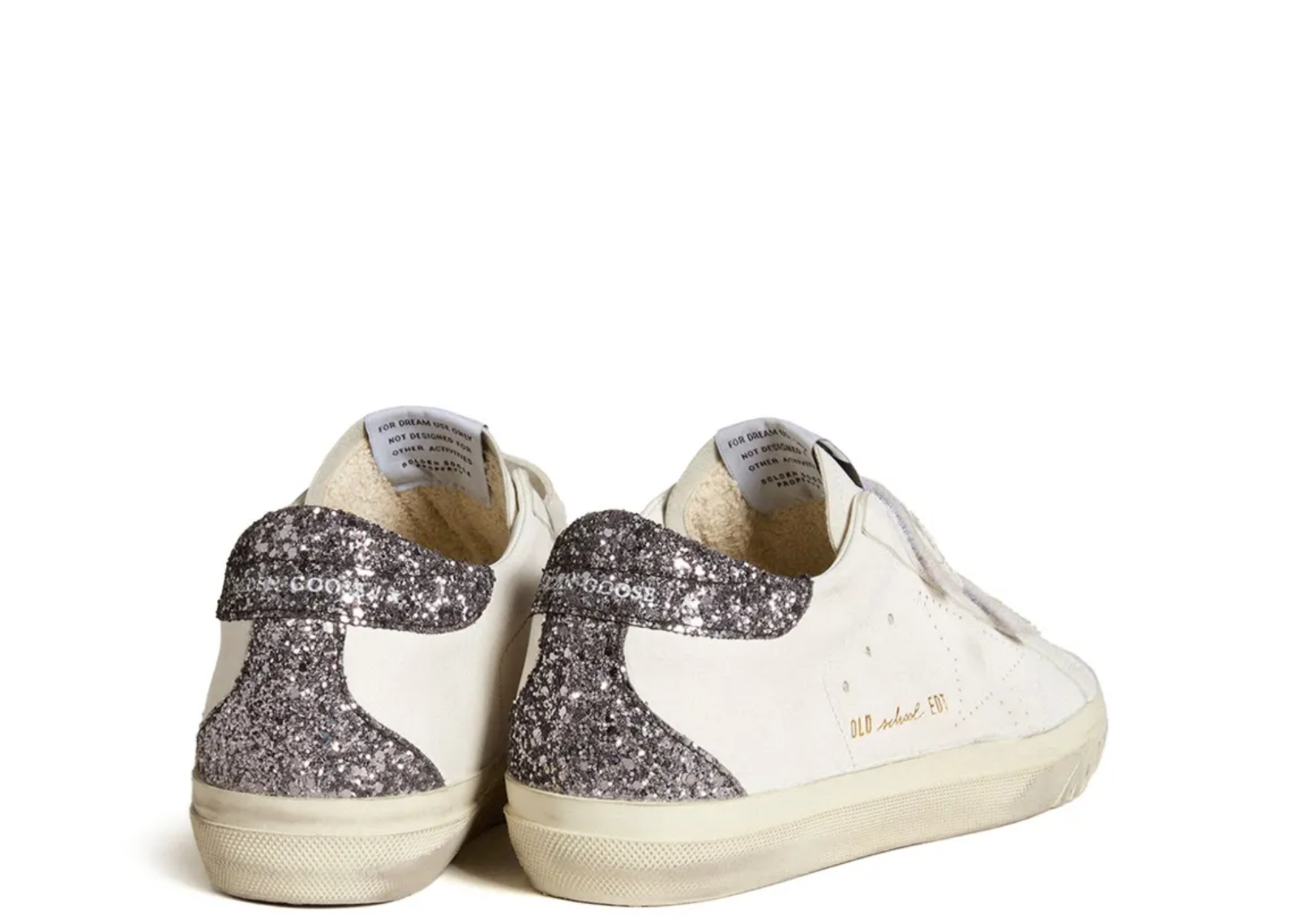 golden goose bio based old school perforated star glitter heel tab w 3 1