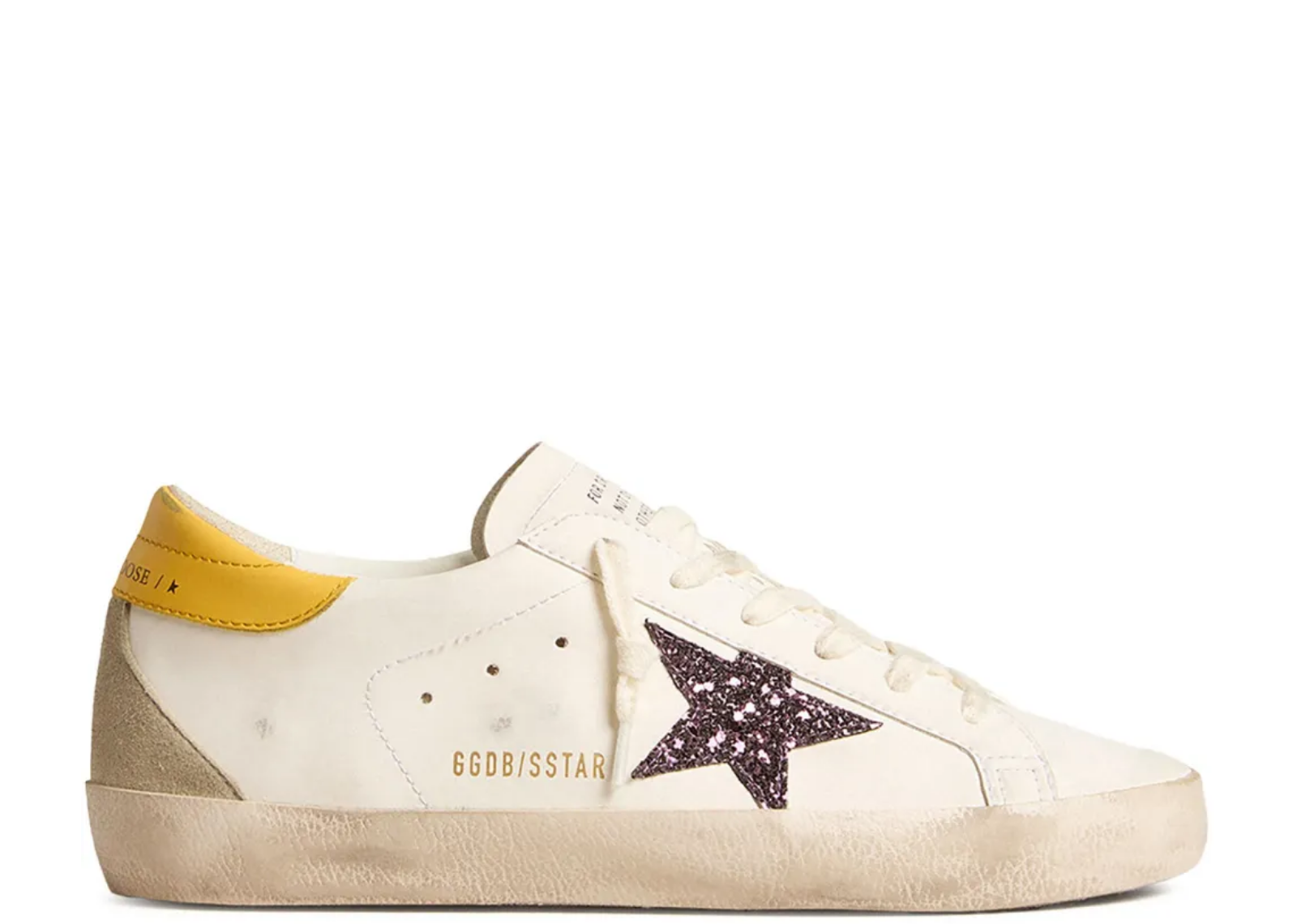 golden goose bio based super star red glitter star white leather heel tab w 1 1