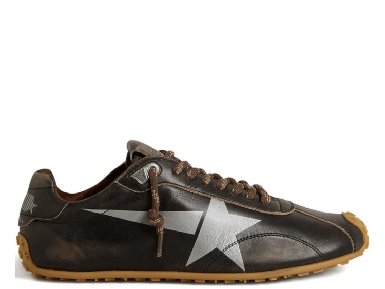 golden goose marathon speed black leather silver star w 1 1