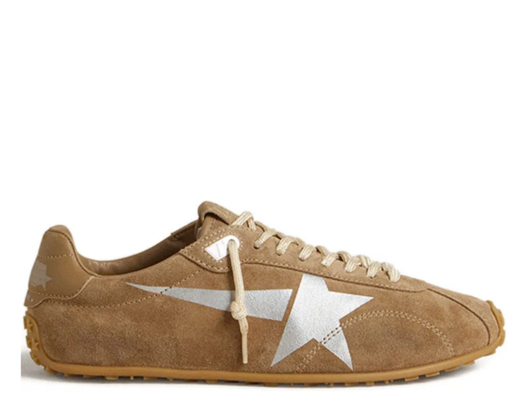 golden goose marathon speed tobacco suede silver star w 1 1