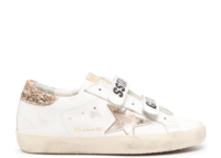 Golden Goose Old School Gold Laminated Star Gold Glitter Heel Tab (W)