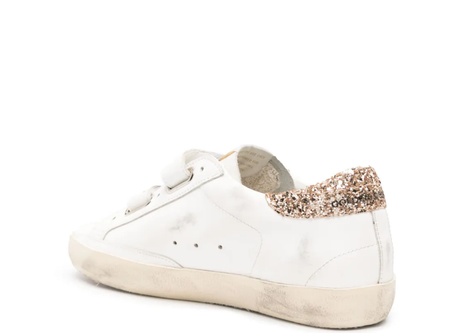golden goose old school gold laminated star gold glitter heel tab w 3 1