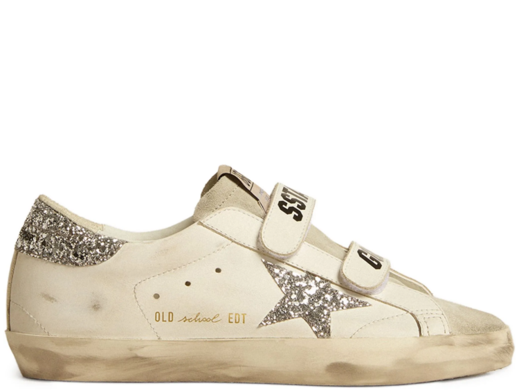 golden goose old school silver glitter star ice gray w 1 1