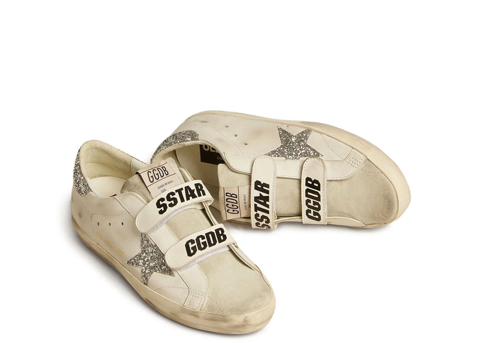 golden goose old school silver glitter star ice gray w 2 1