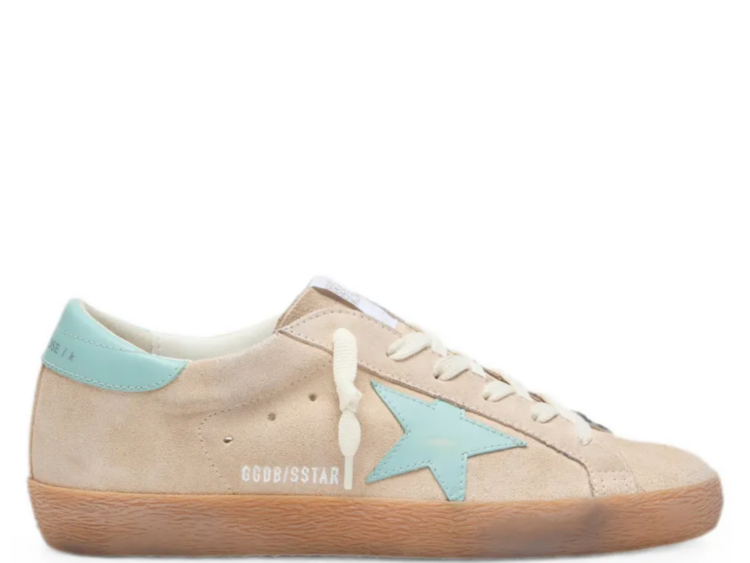 golden goose super star beige suede aqua green star aqua green heel tab w 1 1