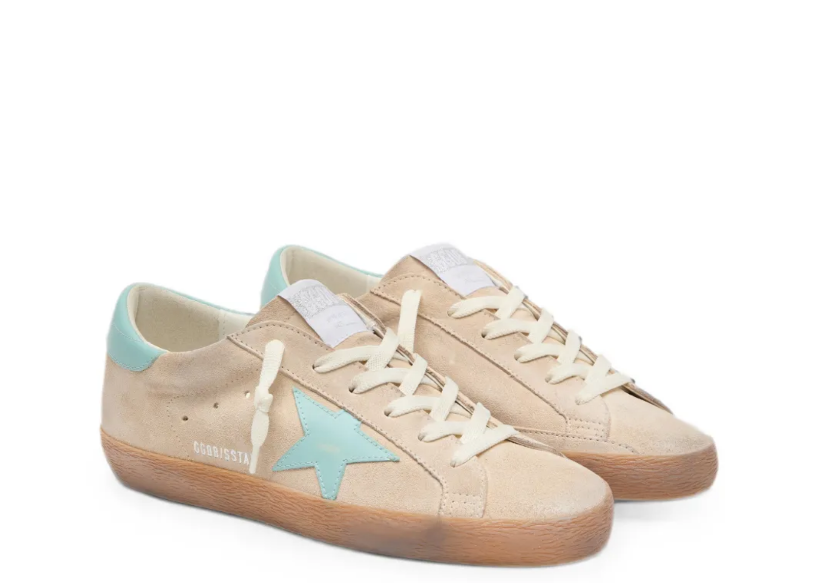 golden goose super star beige suede aqua green star aqua green heel tab w 2 1