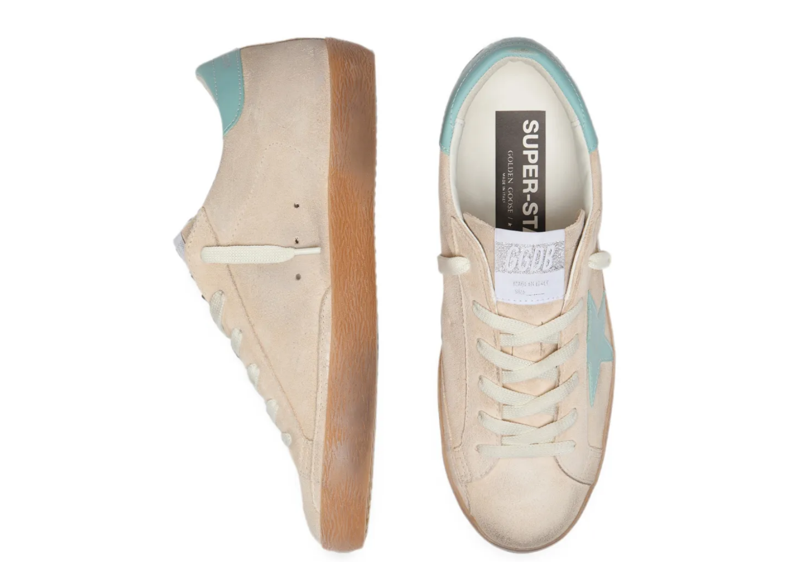 golden goose super star beige suede aqua green star aqua green heel tab w 3 1
