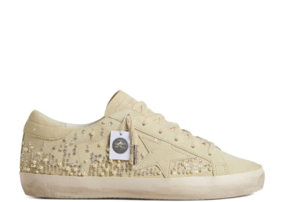 Golden Goose Super-Star Beige Suede Pearls Swarovski Crystals (W)