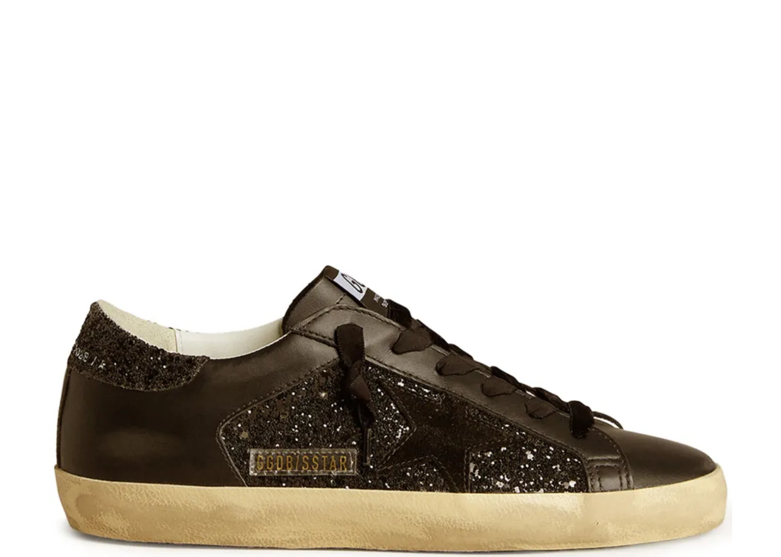 golden goose super star black glitter black suede star w 1 1