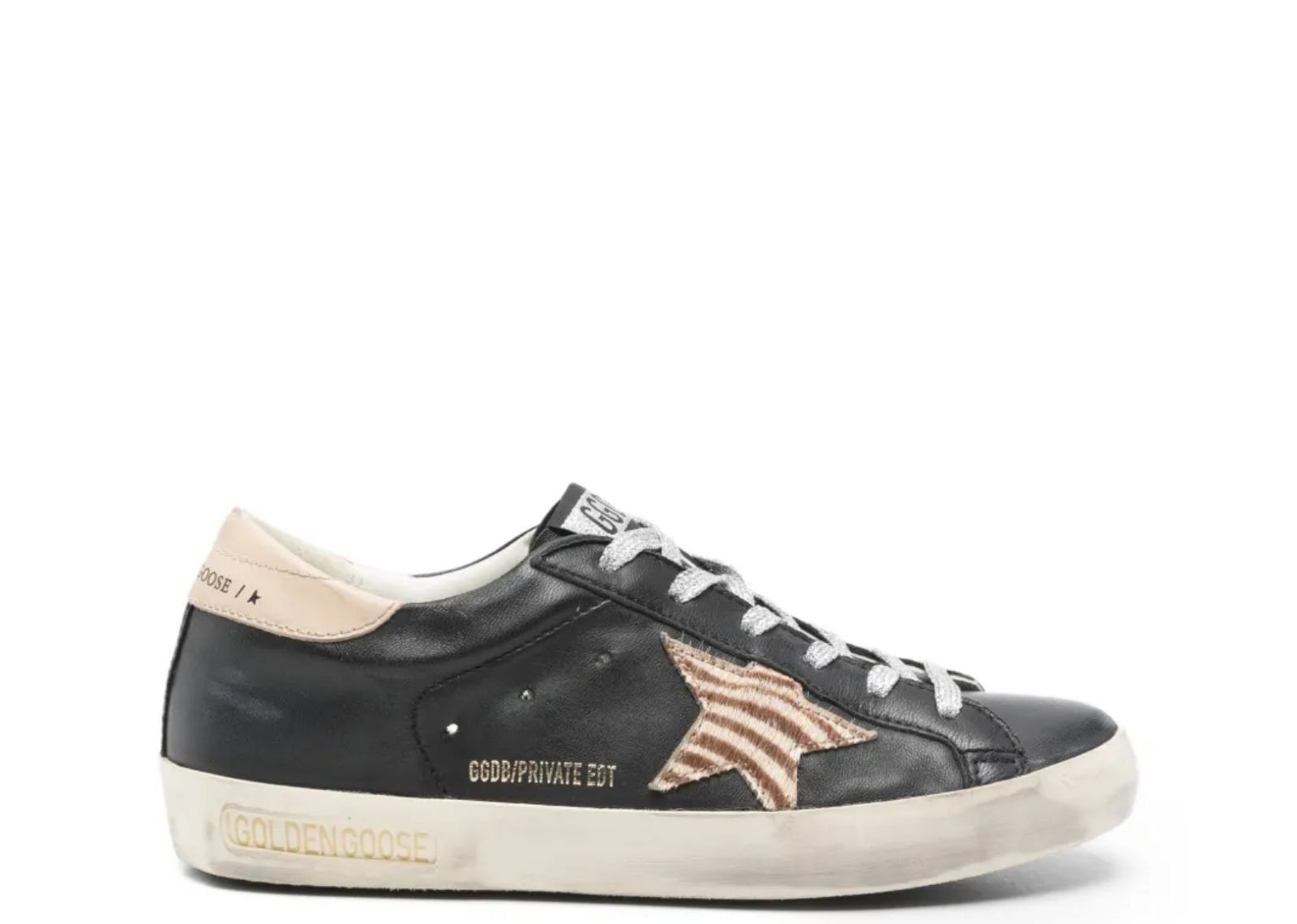golden goose super star black nappa zebra pony star beige heel tab w 1 1