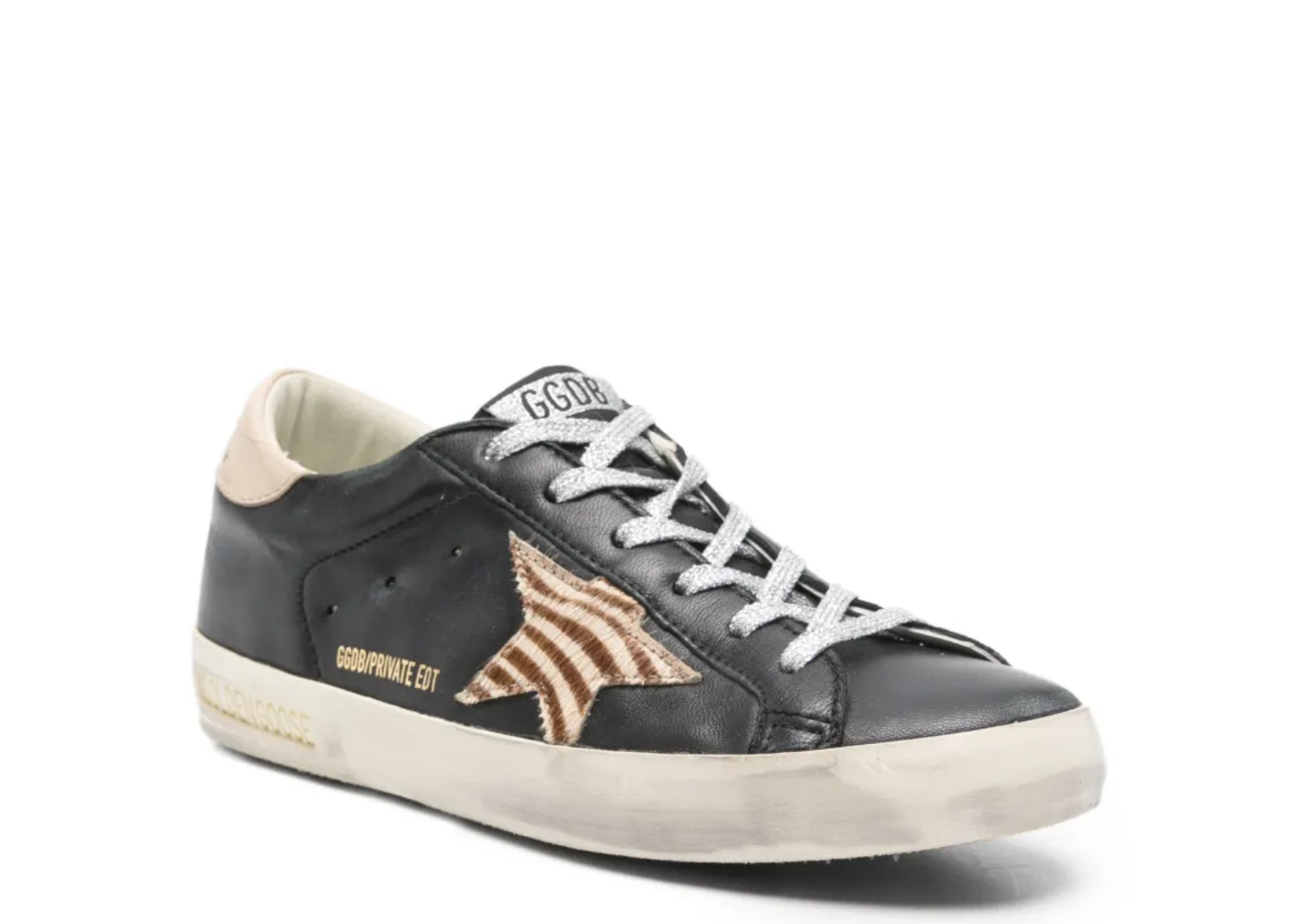 golden goose super star black nappa zebra pony star beige heel tab w 2 1