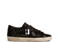 Golden Goose Super-Star Black Suede Black Suede Star Swarovski Crystals (W)