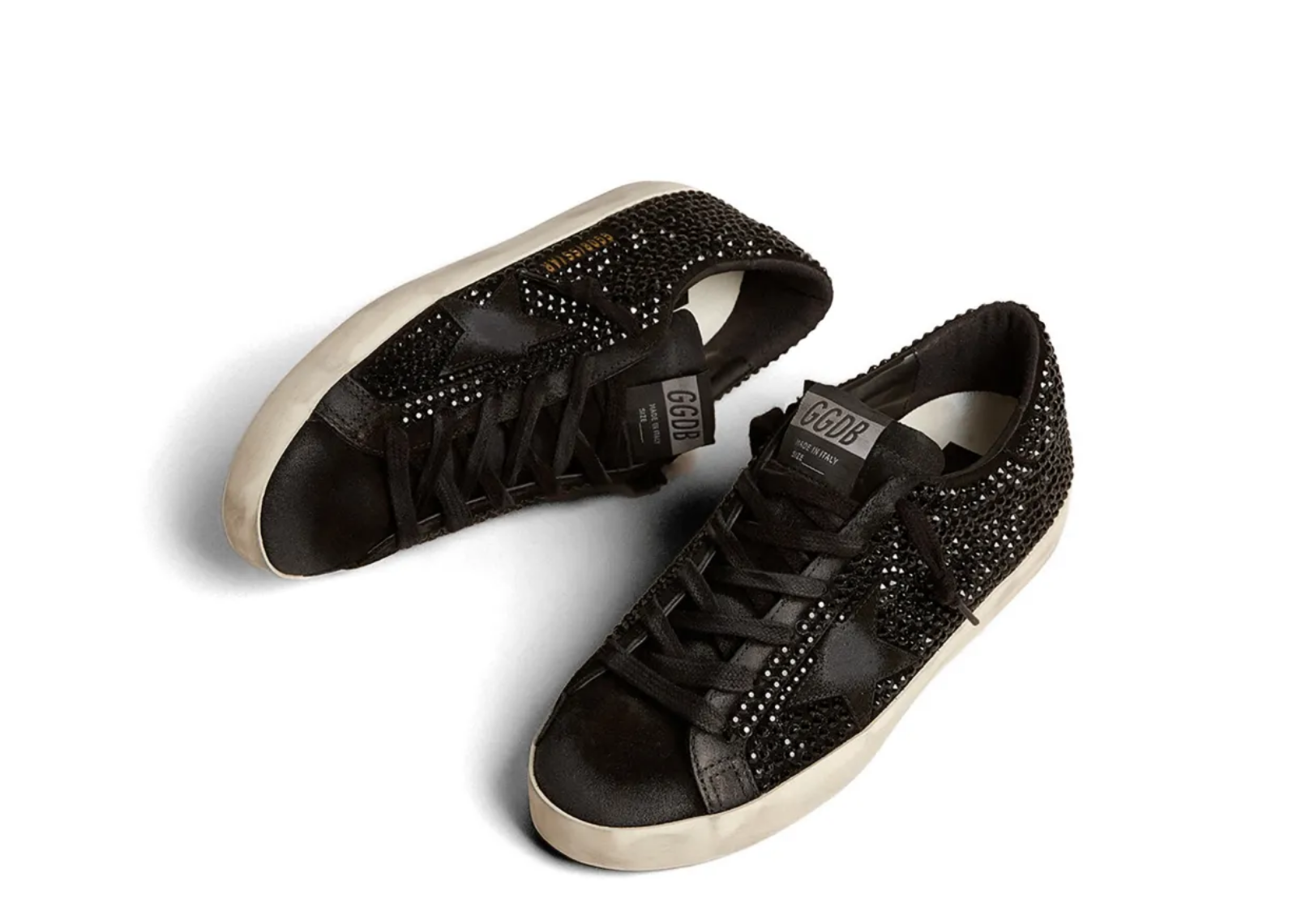 golden goose super star black suede black suede star swarovski crystals w 2 1