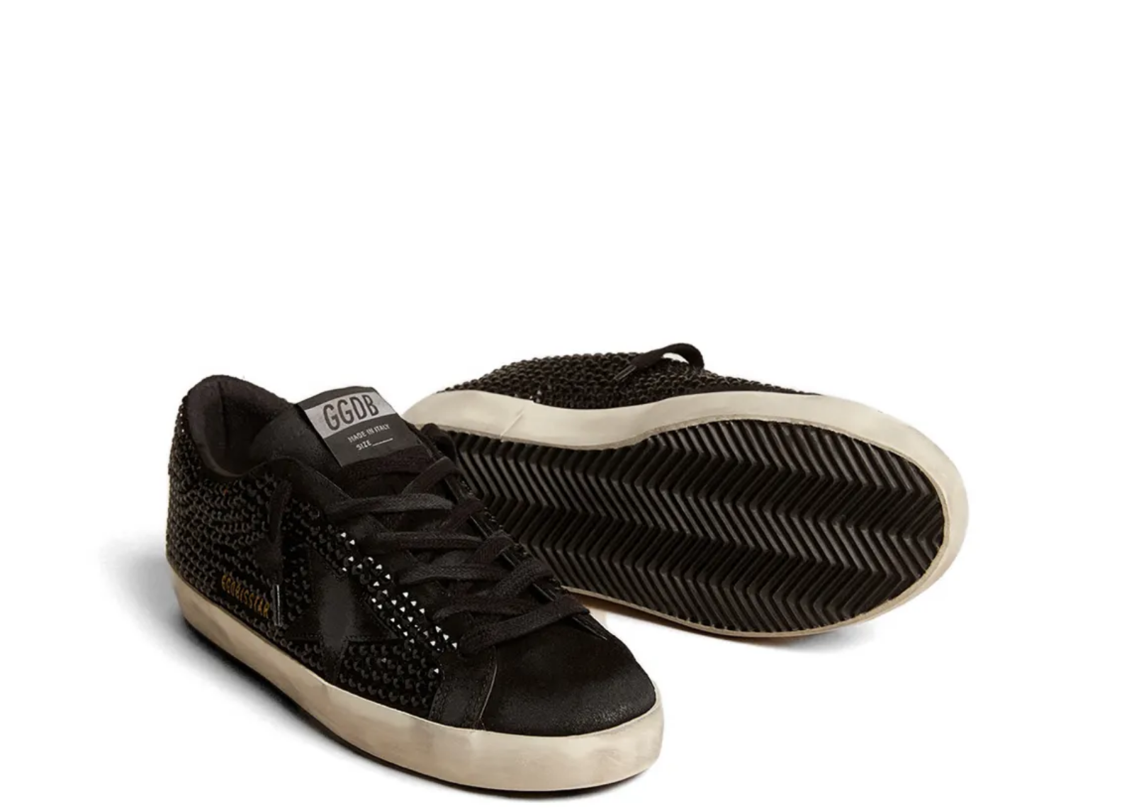 golden goose super star black suede black suede star swarovski crystals w 3 1