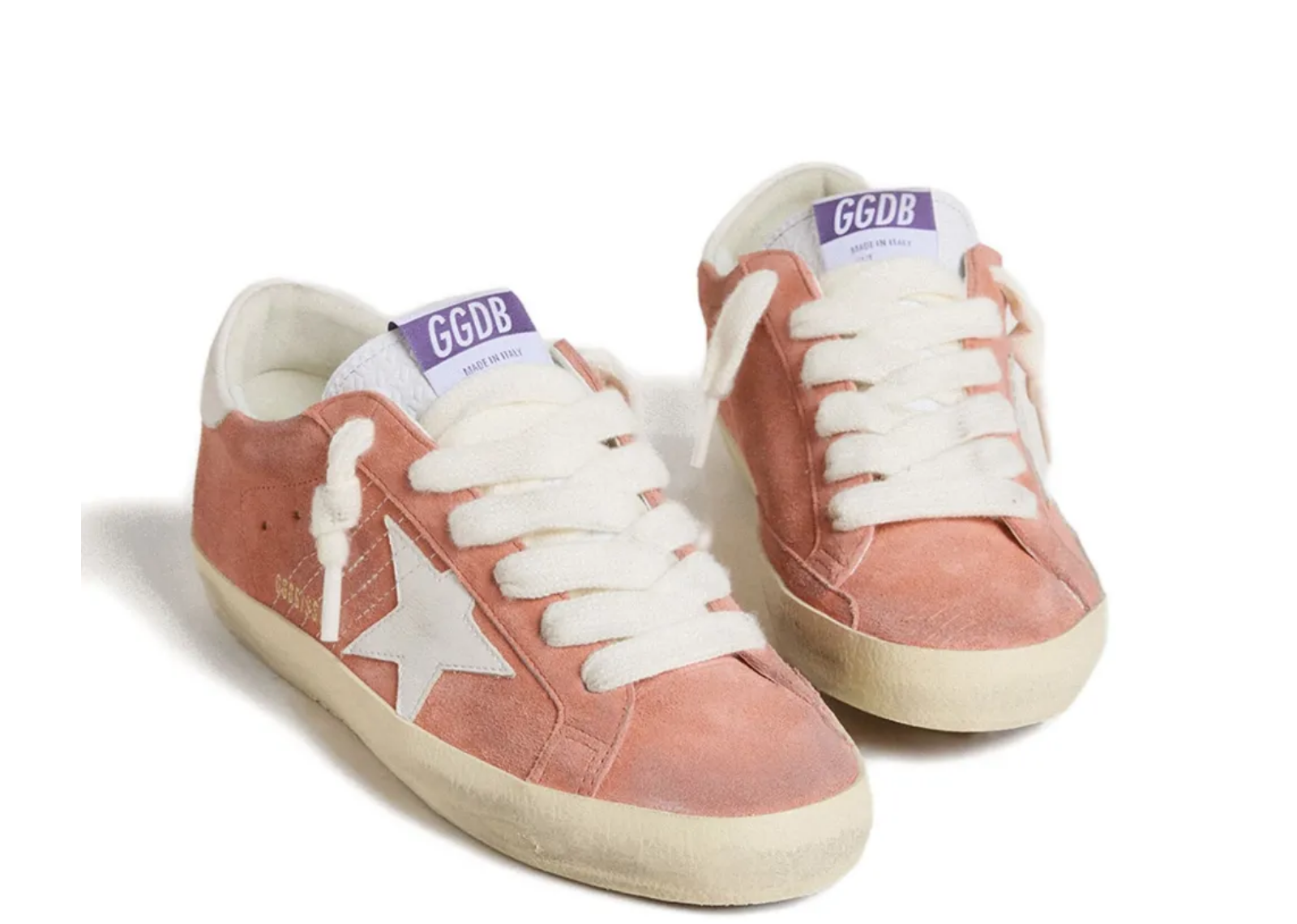 golden goose super star coral suede white leather star w 2 1