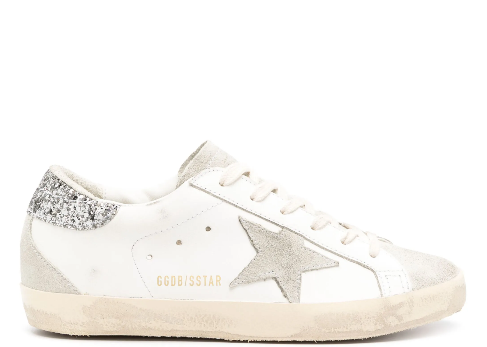 golden goose super star gray star silver glitter heel tab w 1 1