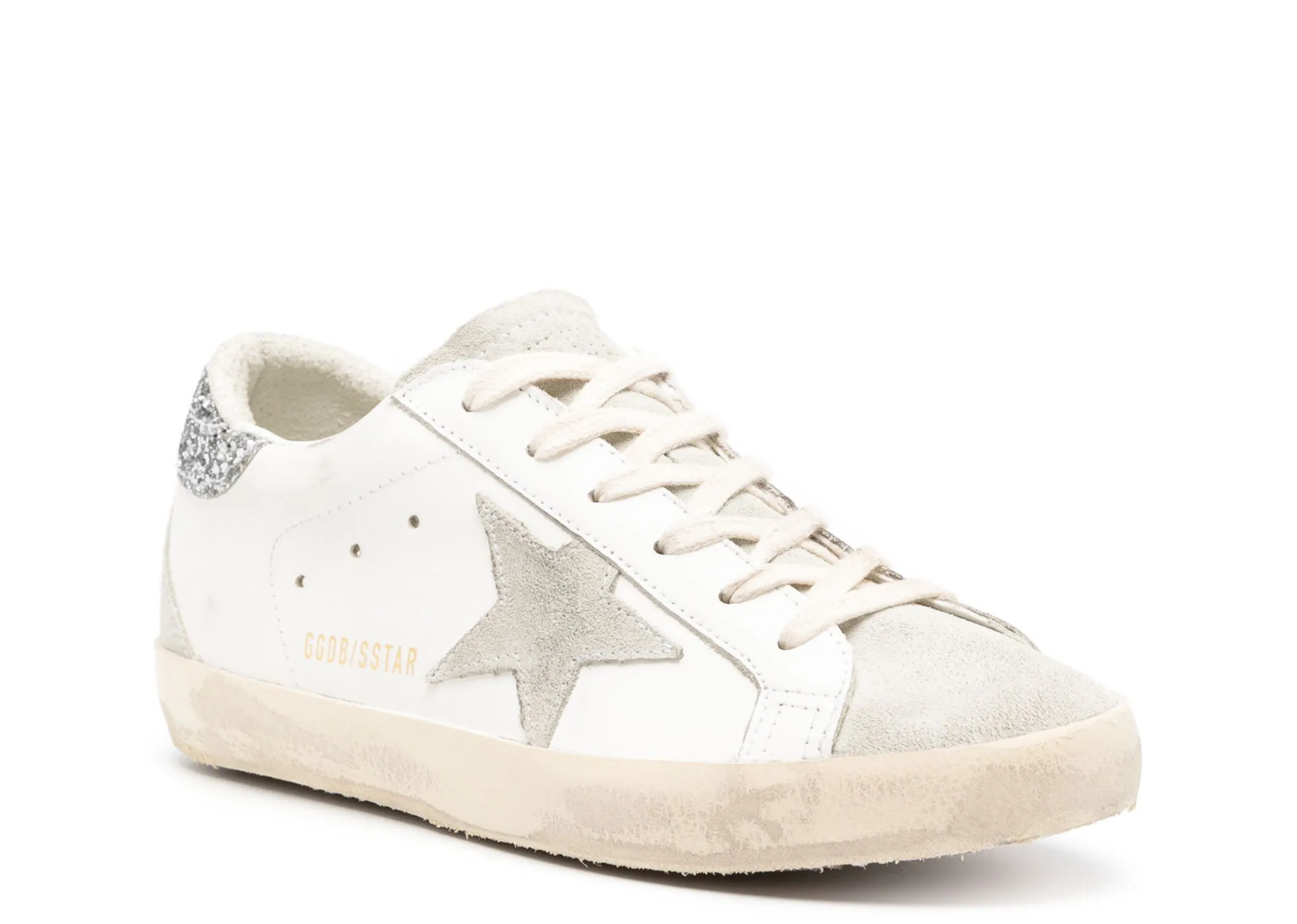 golden goose super star gray star silver glitter heel tab w 2 1