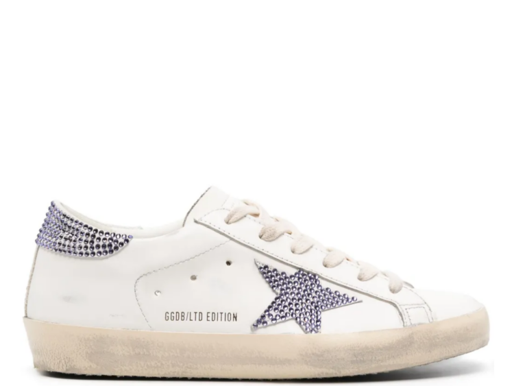 golden goose super star ltd beige suede star swarovski heel tab w 1 1