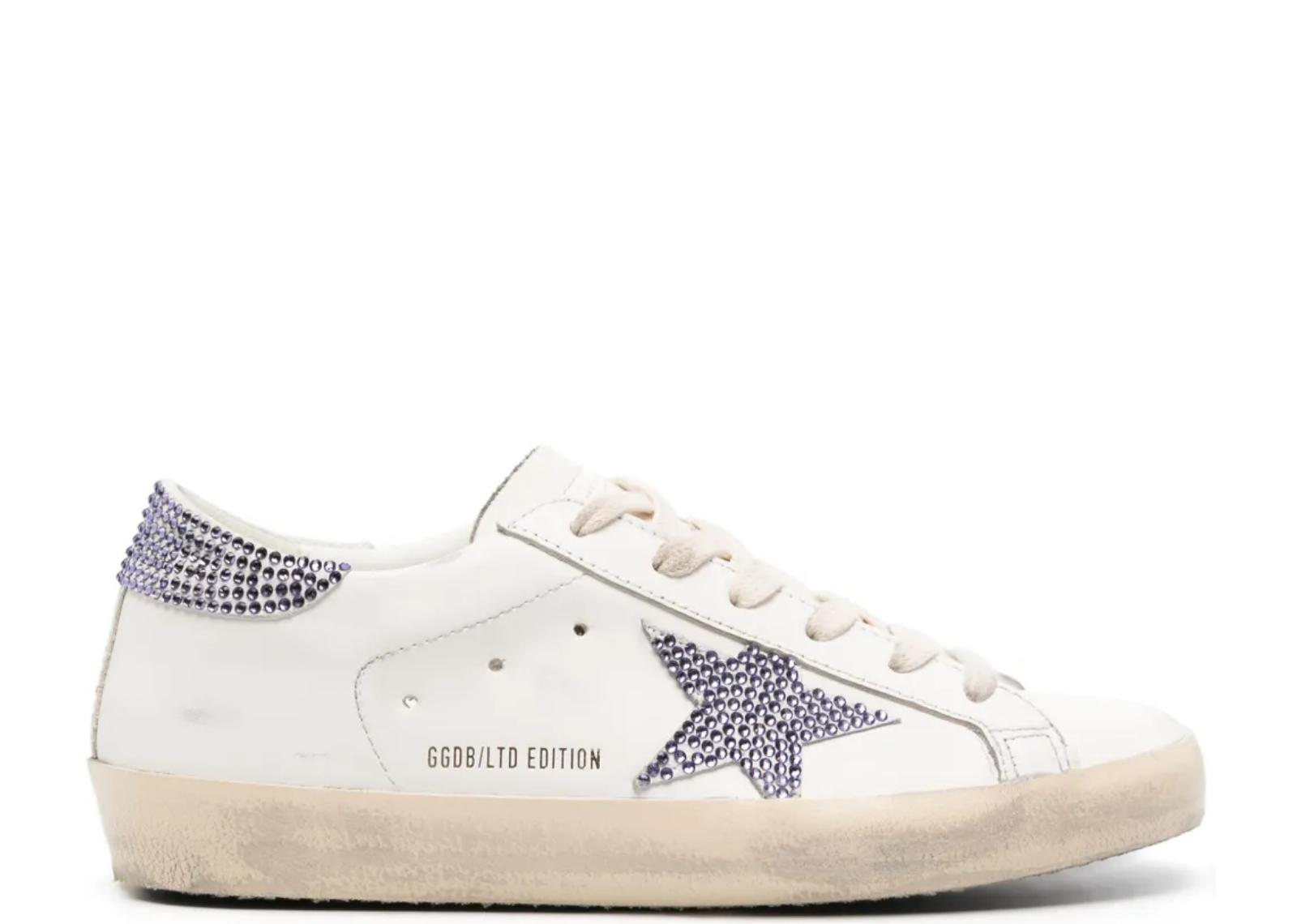 golden goose super star ltd beige suede star swarovski heel tab w 1 1