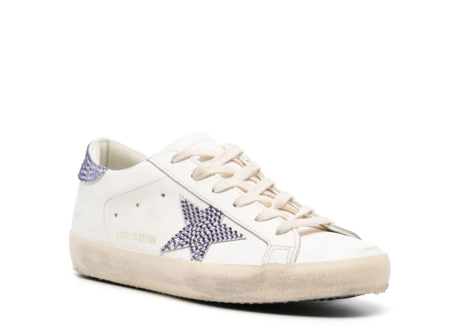 golden goose super star ltd beige suede star swarovski heel tab w 2 1