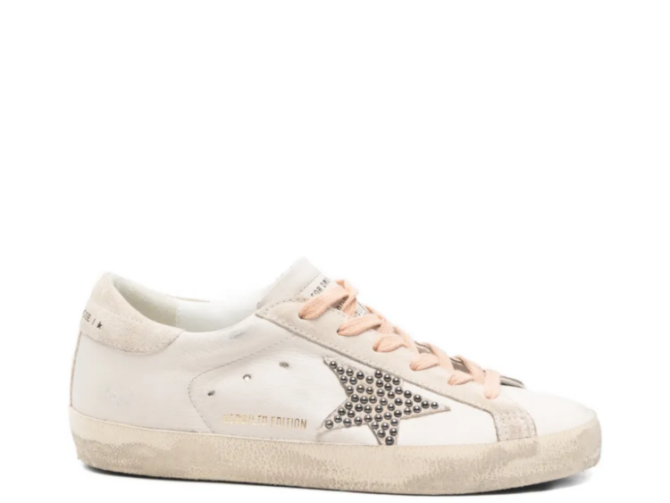 golden goose super star ltd beige suede star swarovski studs w 1 1
