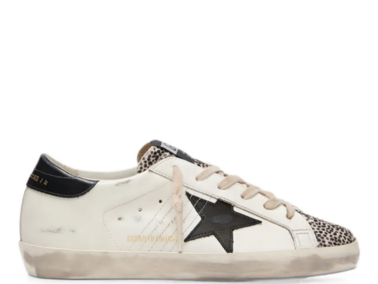 golden goose super star ltd white leather black star pony skin details w 1 1