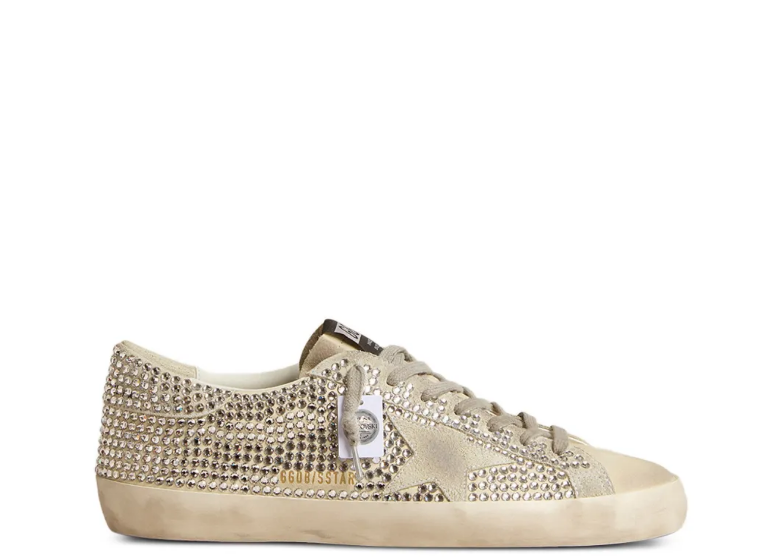 golden goose super star nubuck ice gray suede star swarovski crystals w 1 1