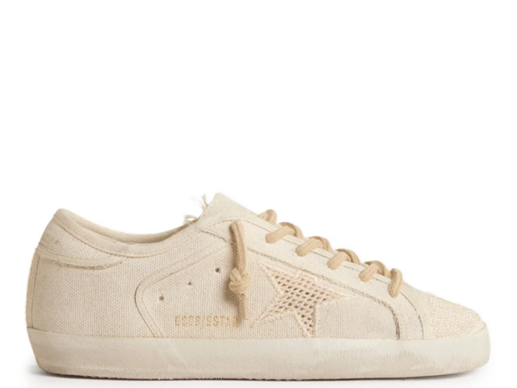 golden goose super star pearl canvas mesh effect star w 1 1