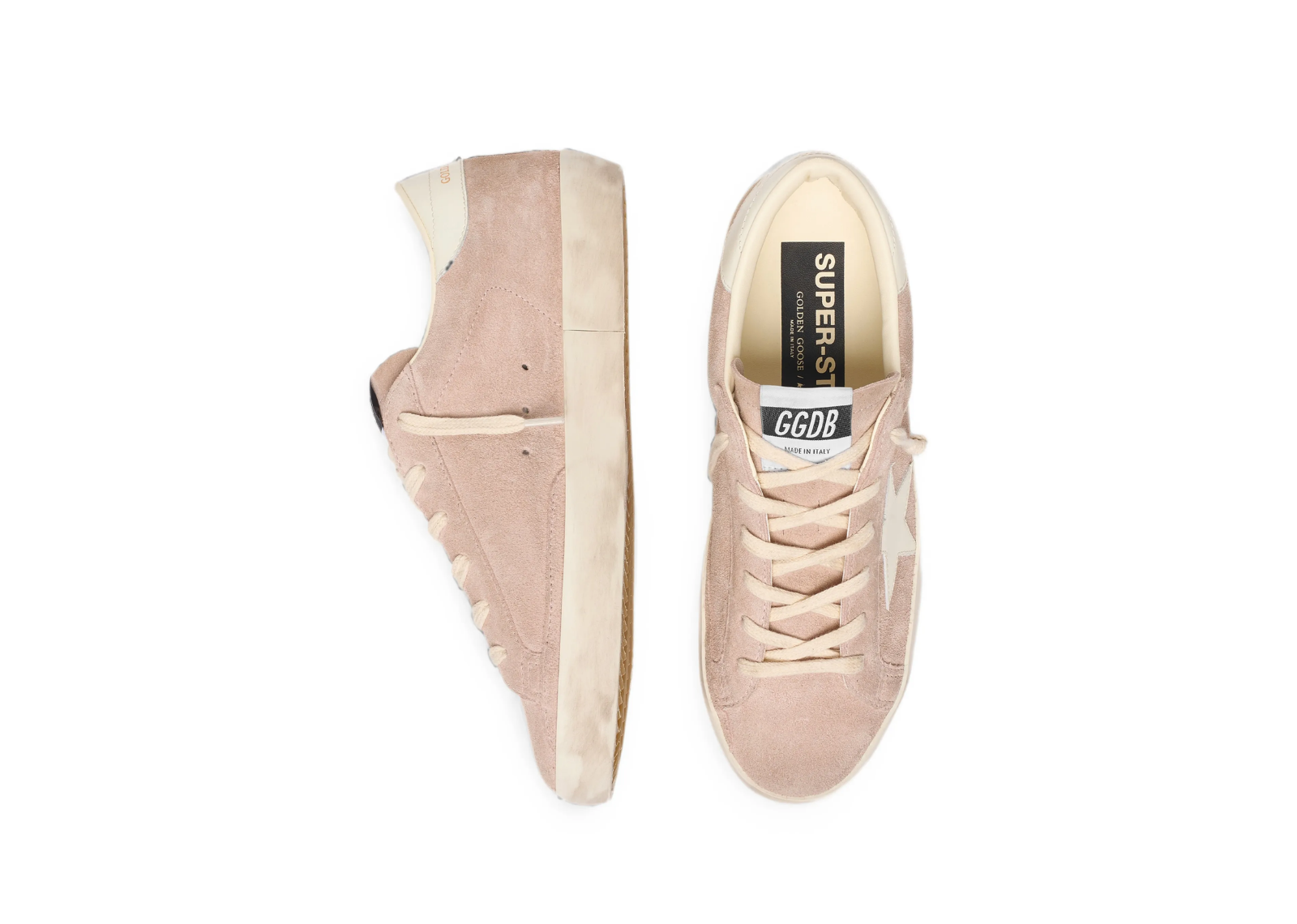 golden goose super star powder pink suede white star powder pink heel tab w 3 1