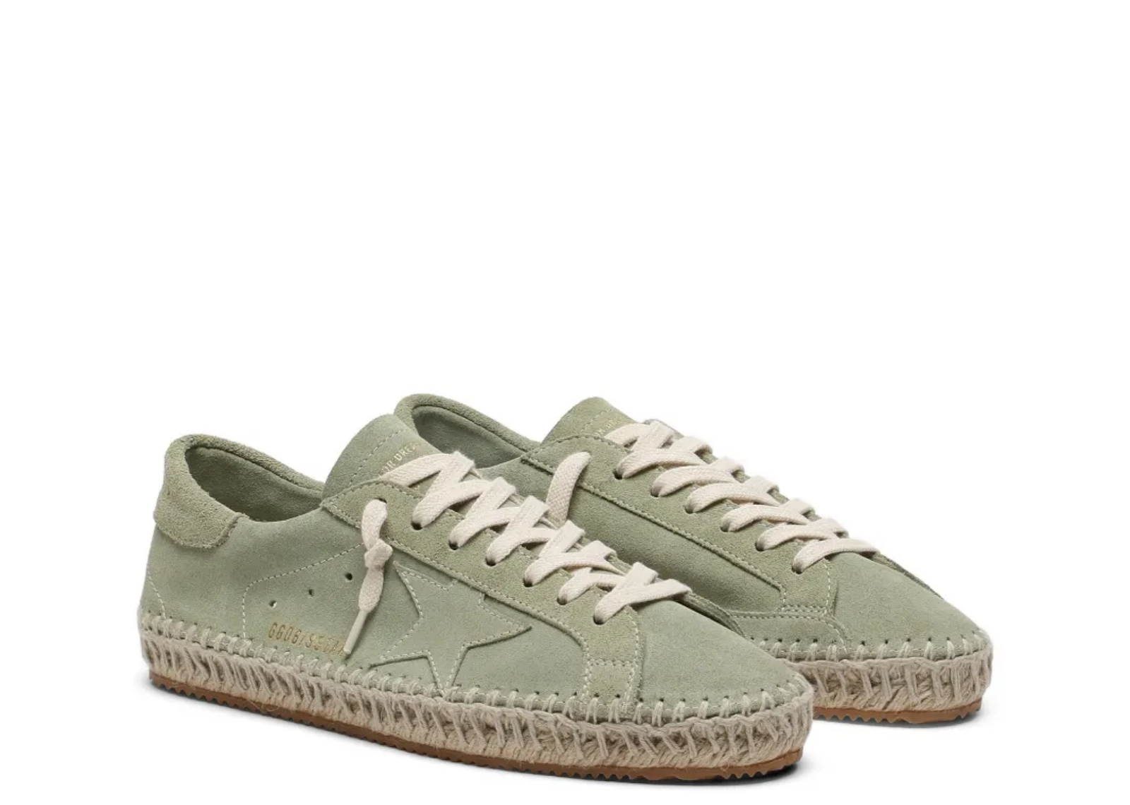 golden goose super star sage green suede tone on tone suede star rope sole w 2 1