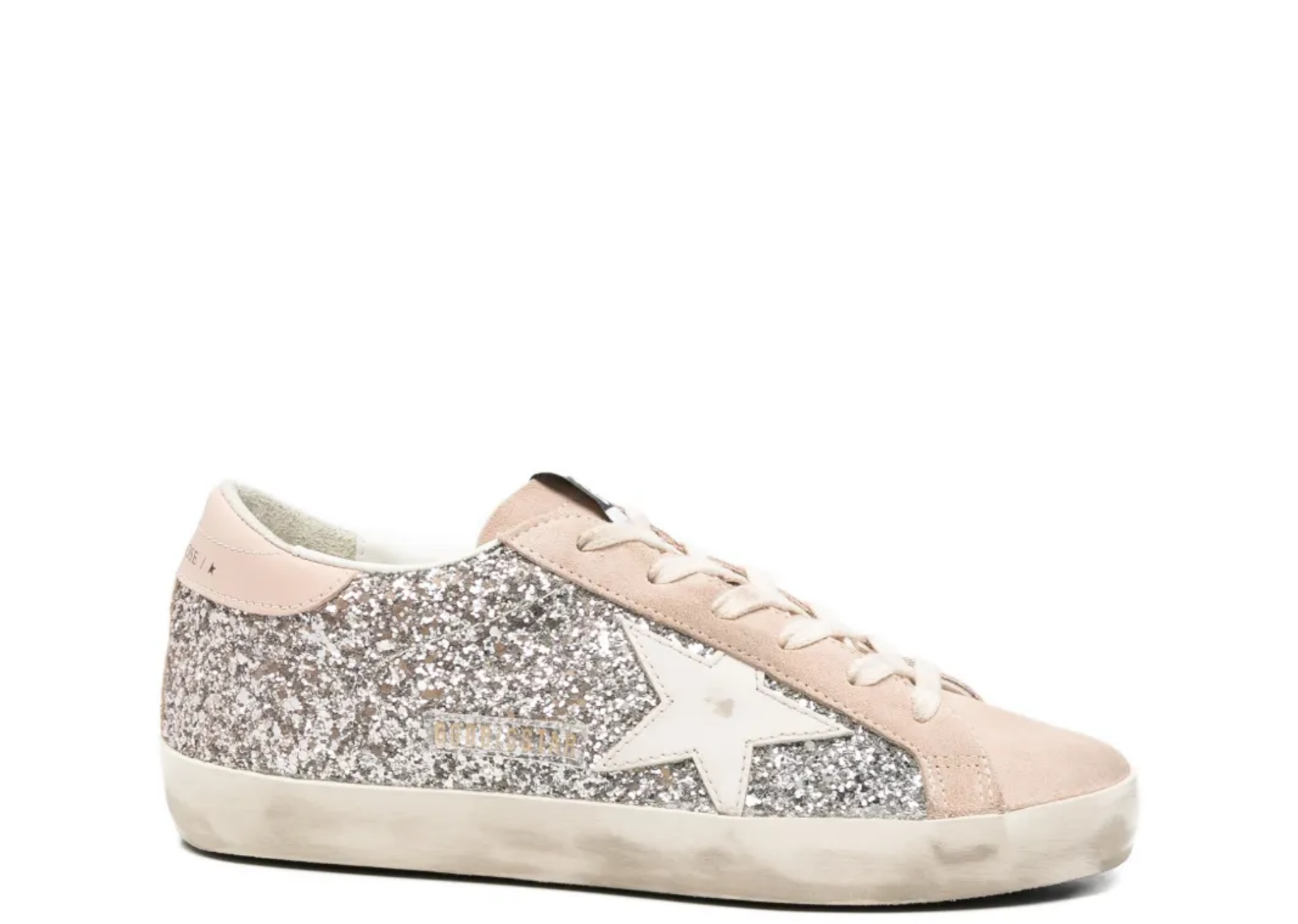 golden goose super star silver glitter white leather star white heel tab w 1 1