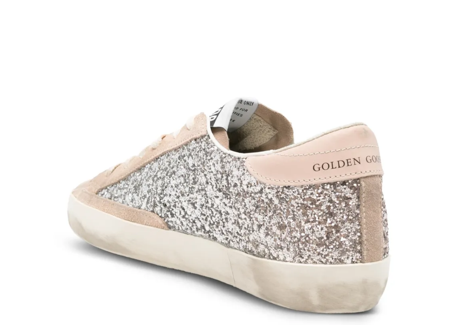 golden goose super star silver glitter white leather star white heel tab w 3 1