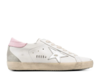 Golden Goose Super-Star Silver Leather Star Pink Heel Tab (W)