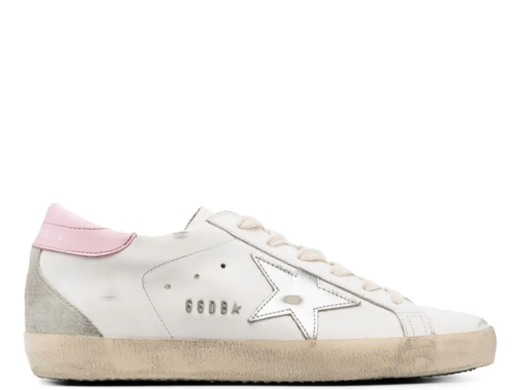 golden goose super star silver leather star pink heel tab w 1 1