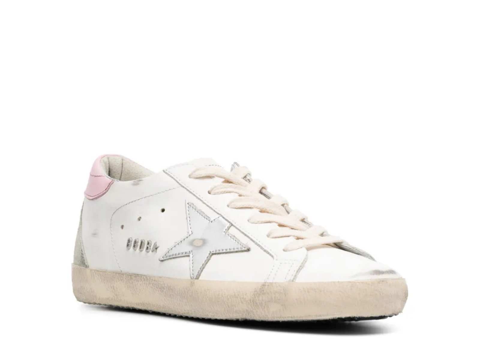 golden goose super star silver leather star pink heel tab w 2 1