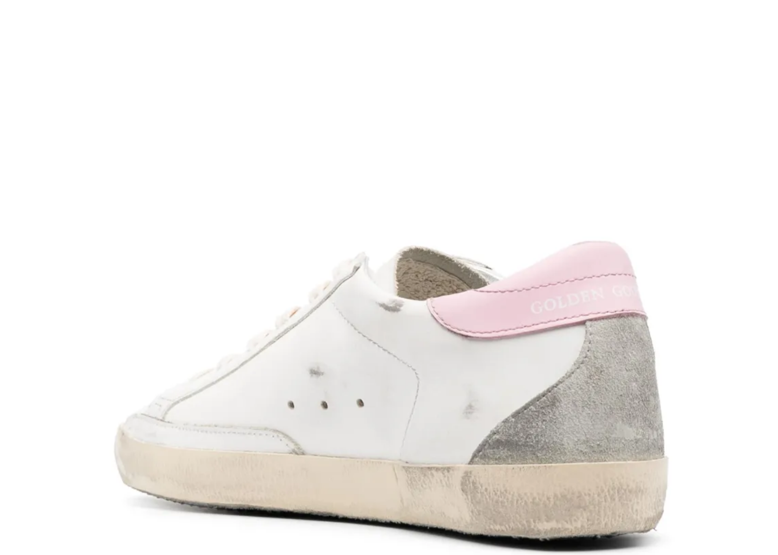 golden goose super star silver leather star pink heel tab w 3 1