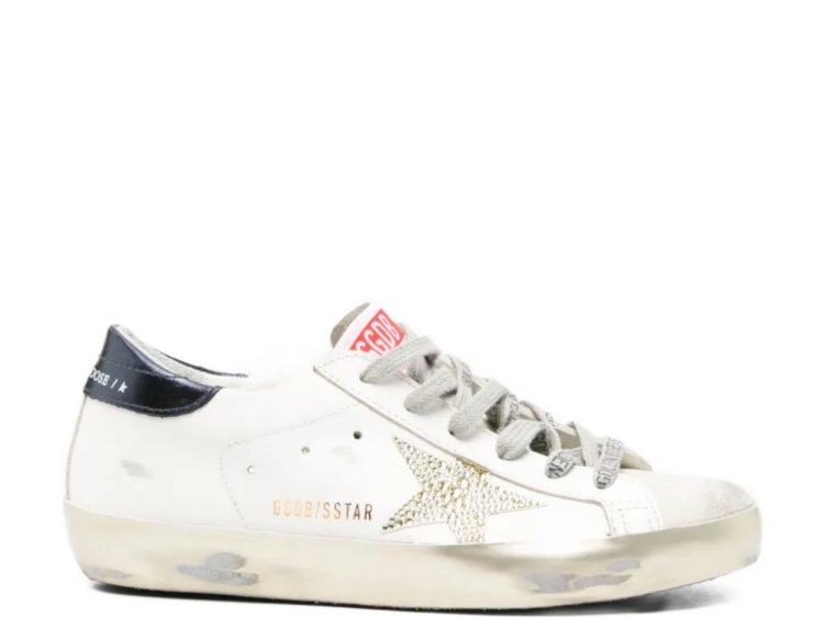 golden goose super star swarovski crystal star blue heel tab w 1 1