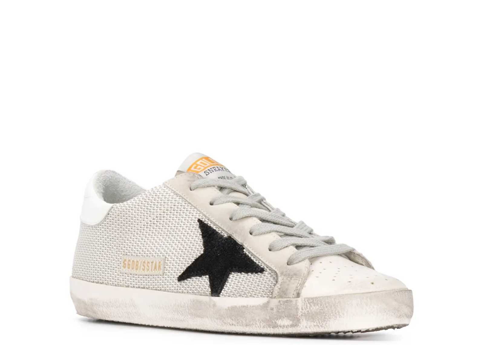 golden goose super star white leather black star ice gray heel tab w 2 1