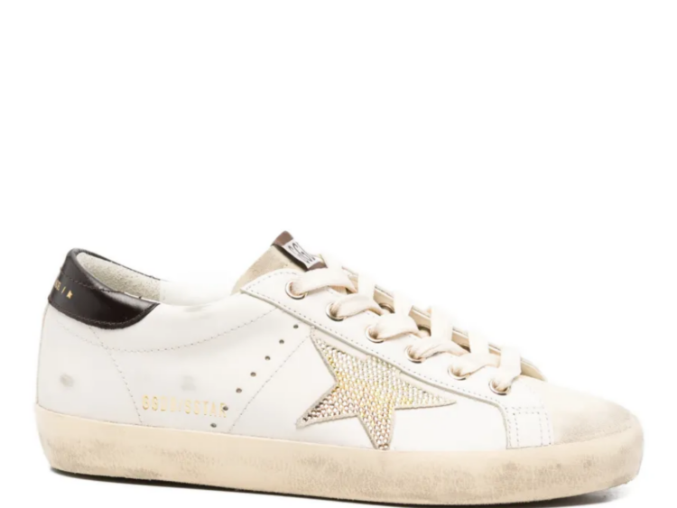 golden goose super star white leather gold swarovski star w 1 1
