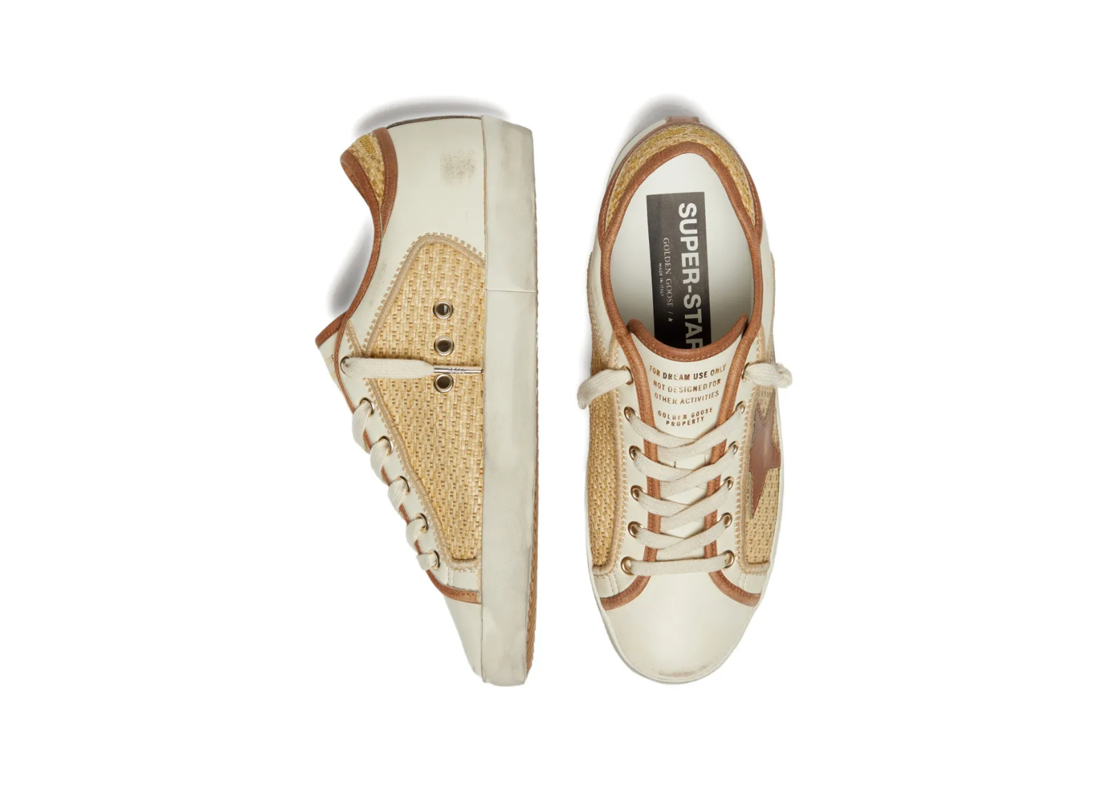 golden goose super star white leather raffia brick red star w 3 1