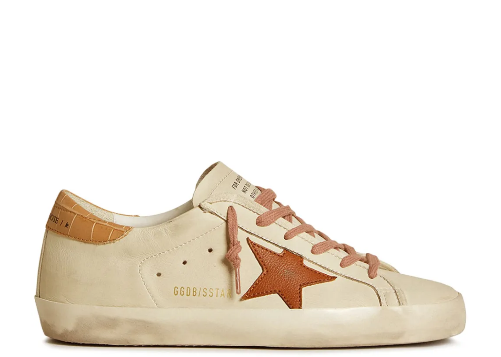 golden goose super star white leather star beige croc heel tab w 1 1