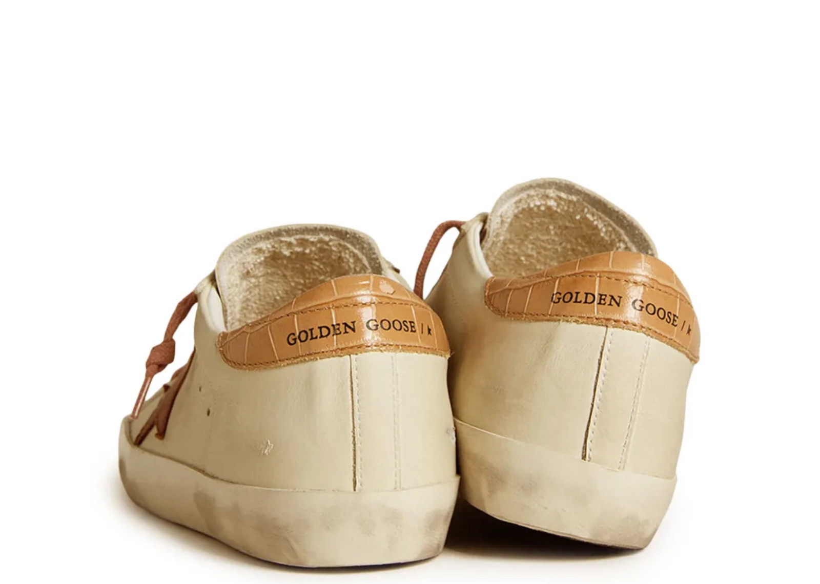 golden goose super star white leather star beige croc heel tab w 3 1