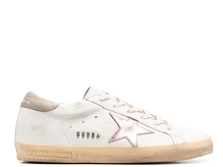 golden goose super star white nappa pink metallic leather star w 1 1