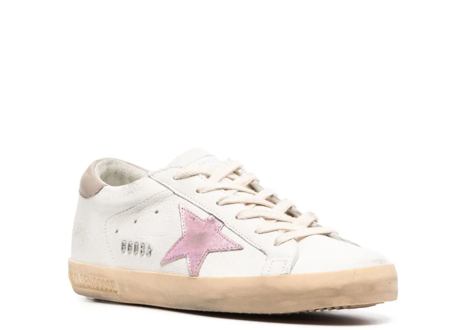 golden goose super star white nappa pink metallic leather star w 2 1