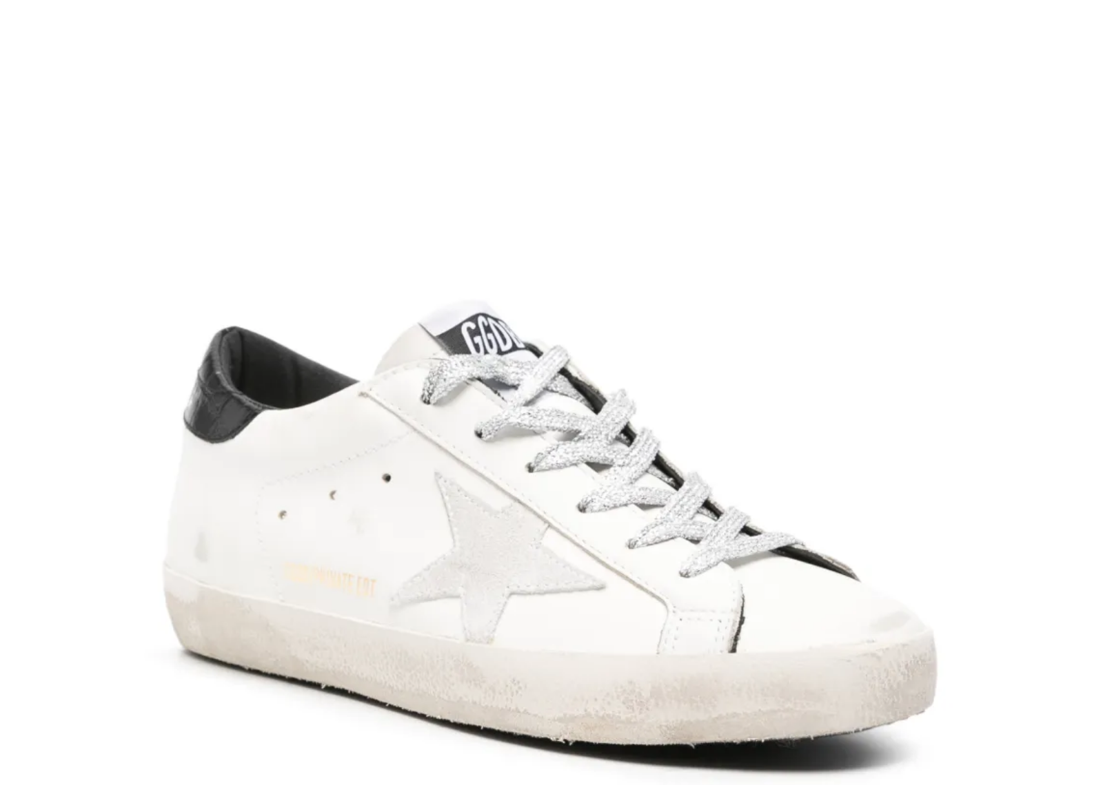 golden goose super star white suede star black croc heel tab w 2 1